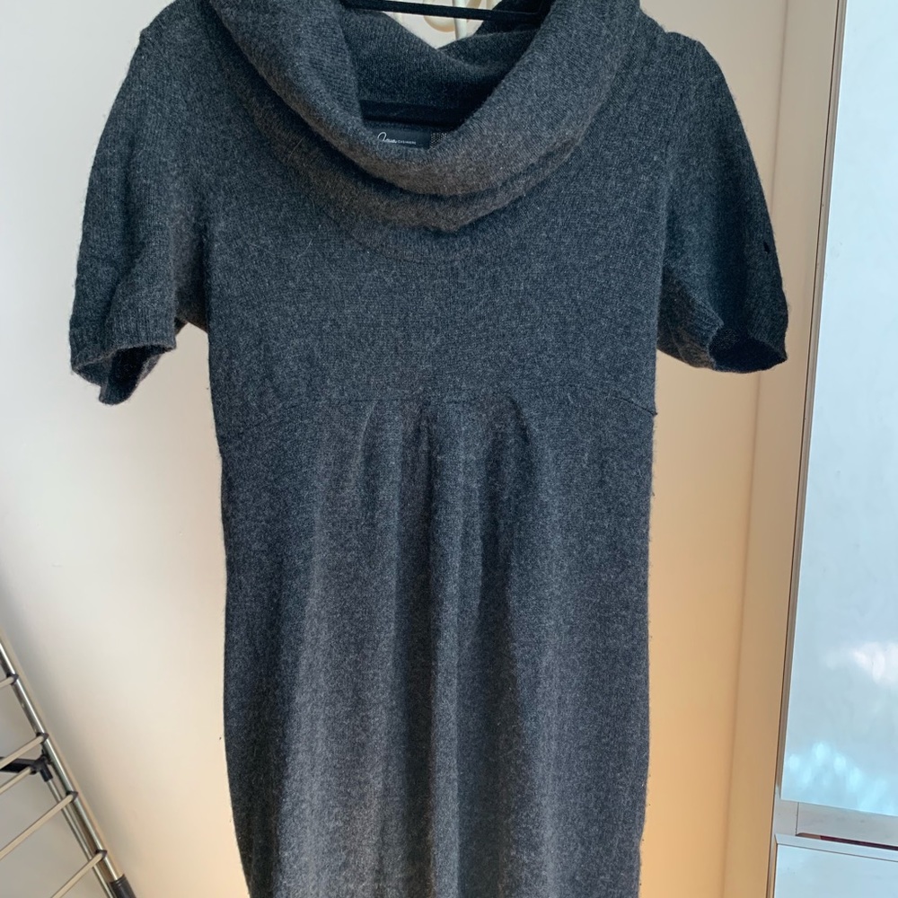 Gray 100% Cashmere Aqua Sweater Dress